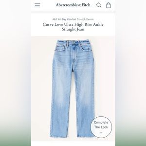 Abercrombie and fitch curve love ankle straight jeans ultra high rise